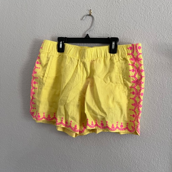 Lilly Pulitzer LARYN LINEN SHORT Calla Yellow sz L - Picture 7 of 8